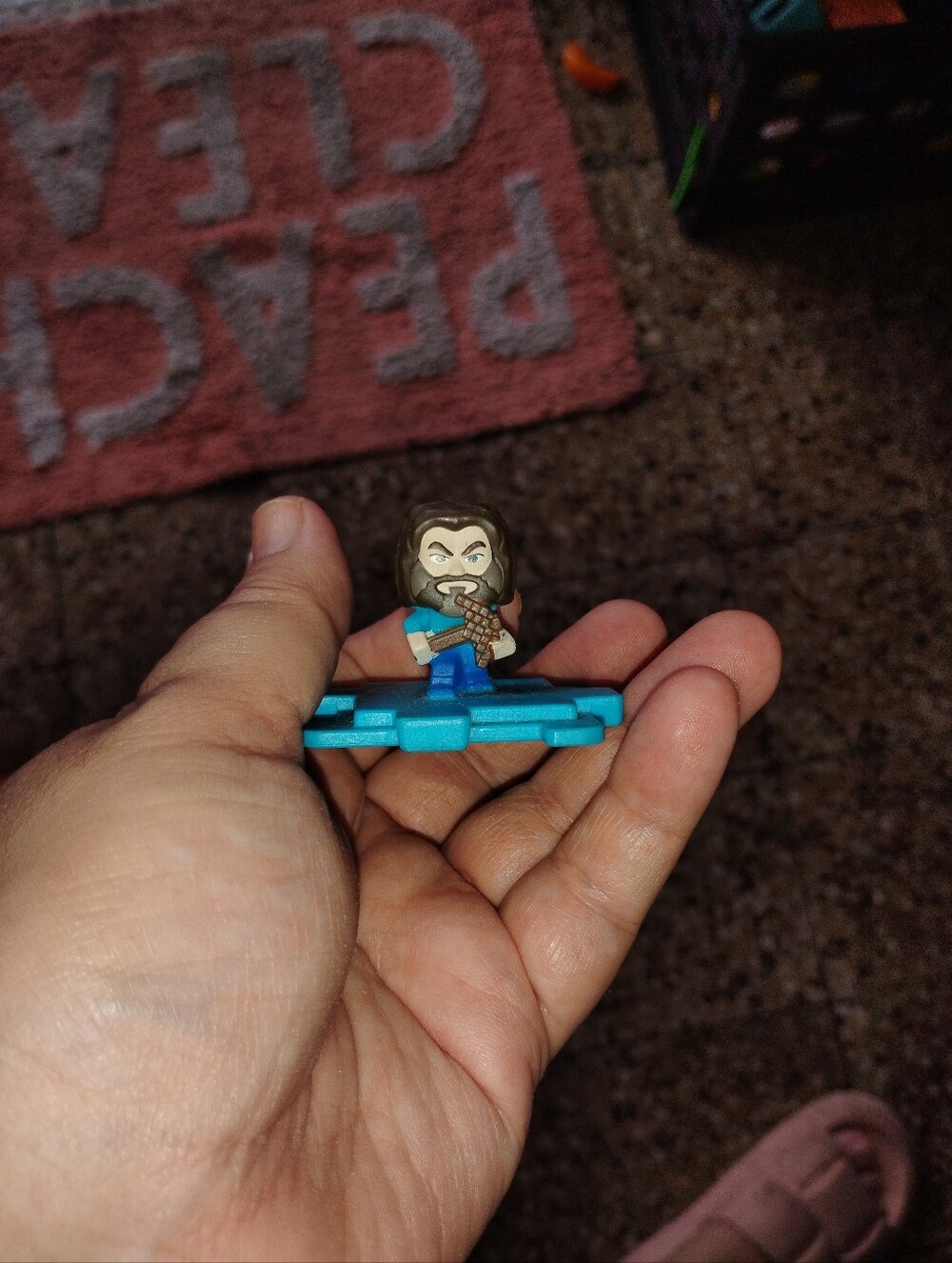 Blue Mini Action Figure with Stand - Kids Collectible Toy